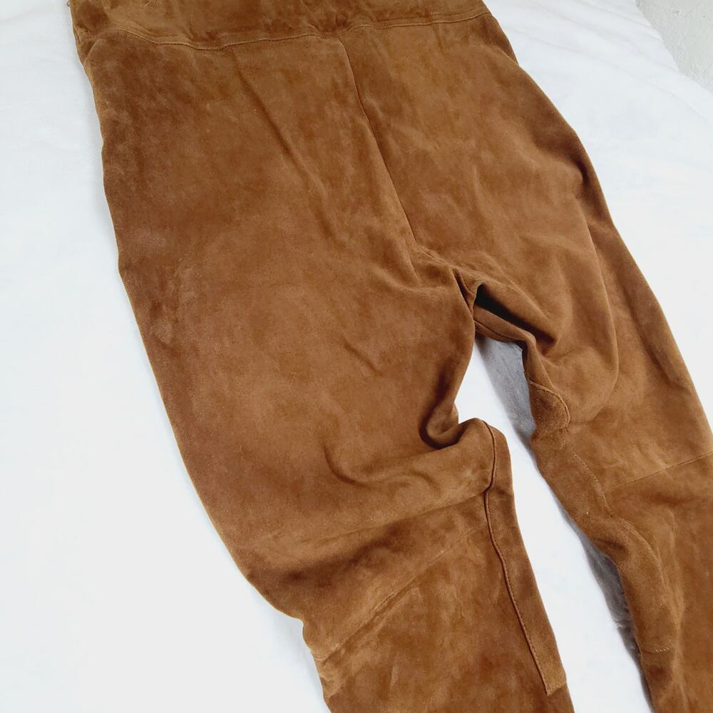 Sundance Brown 100% Leather Equestrian-style Riding Pants Suede Stretch Large - Picture 16 of 16